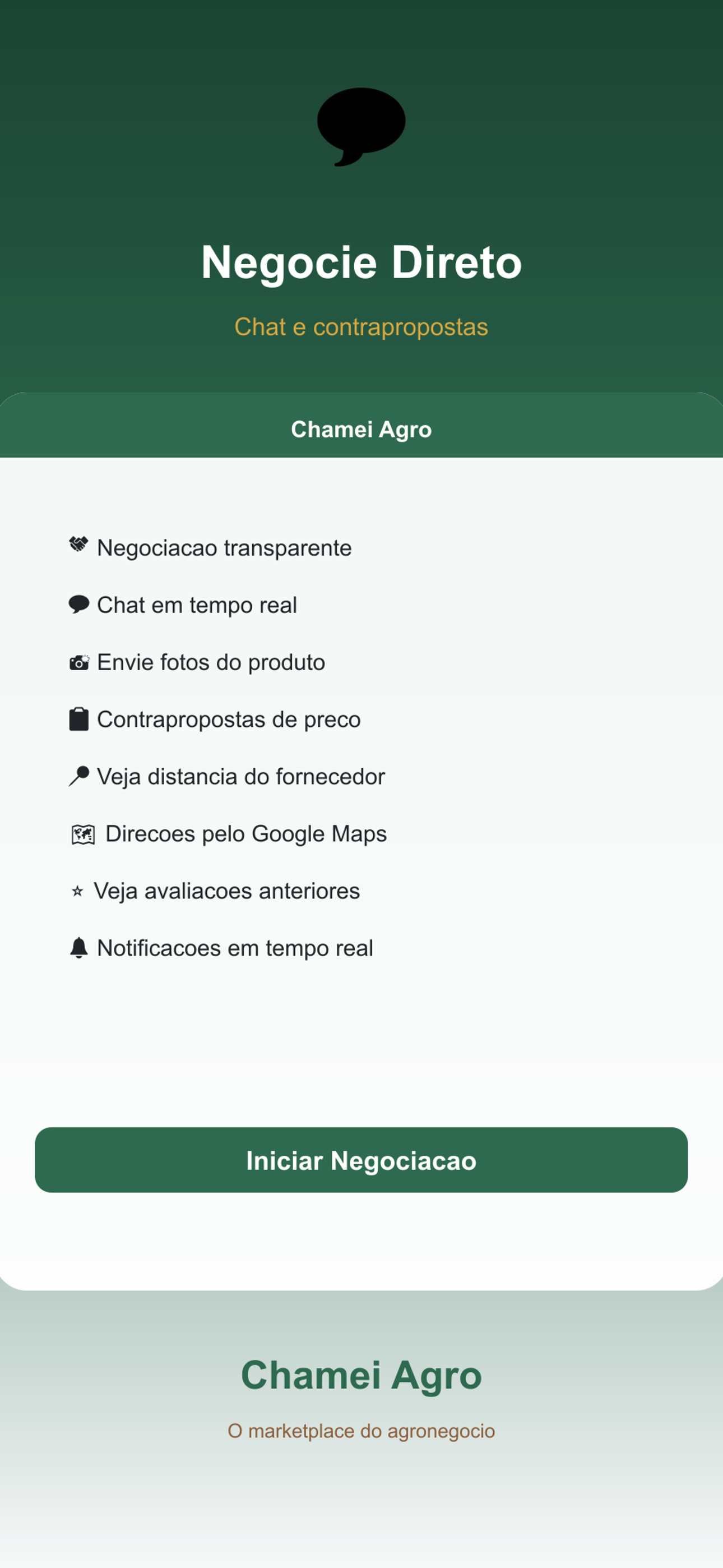 Receba ofertas e negocie